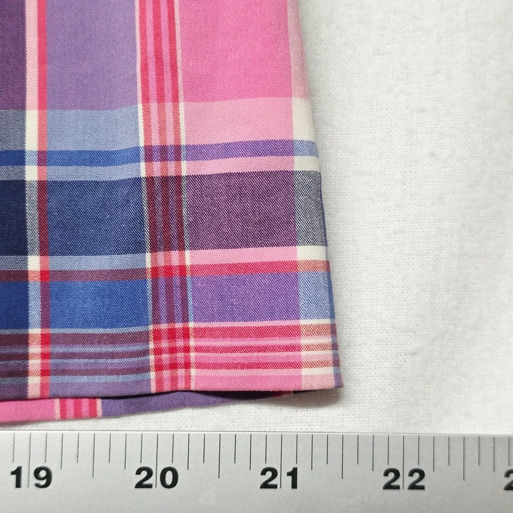 Lilly Pulitzer Plaid Skirt Women's 4 Pink Purple Blue Preppy A-Line Stretch